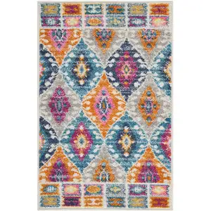Photo of Multicolor Ogee Pattern Scatter Rug