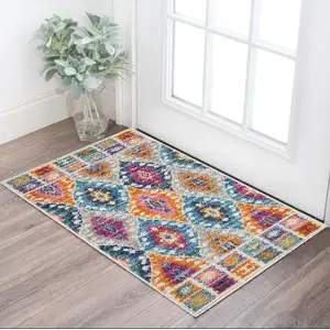 Photo of Multicolor Ogee Pattern Scatter Rug