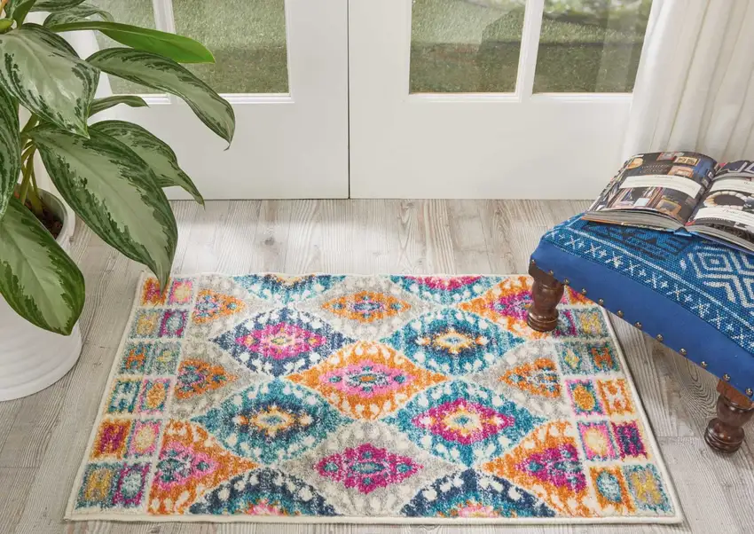 Multicolor Ogee Pattern Scatter Rug Photo 4