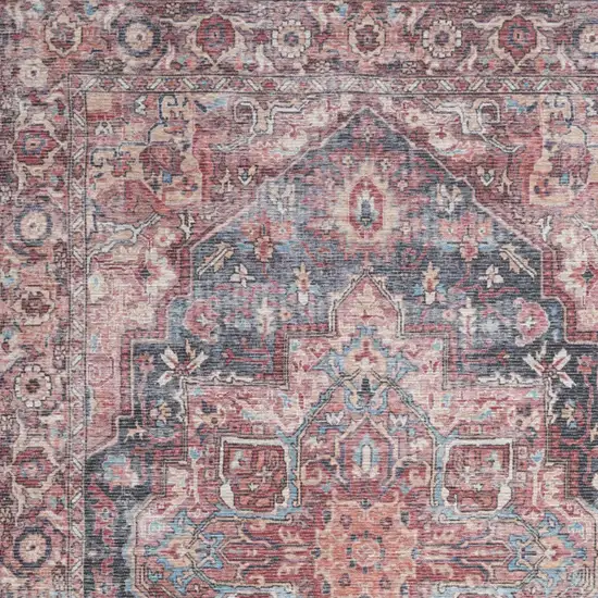 Multicolor Oriental Power Loom Distressed Washable Area Rug Photo 5
