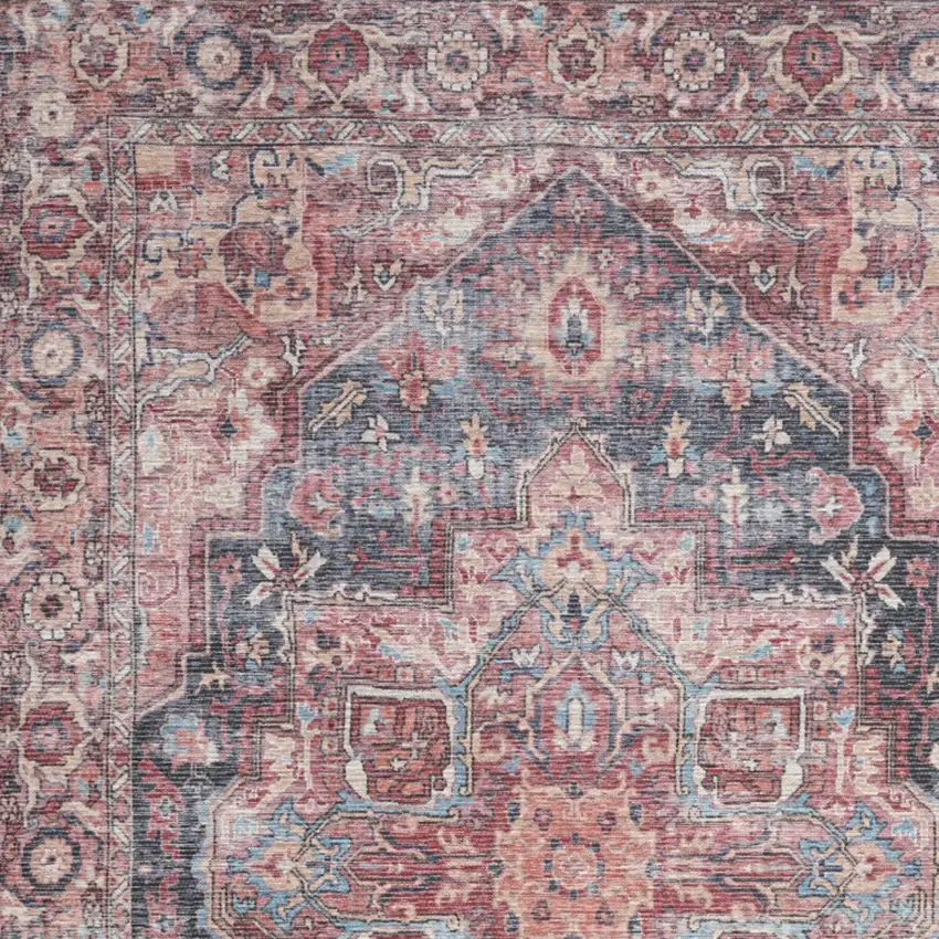 Multicolor Oriental Power Loom Distressed Washable Area Rug Photo 5