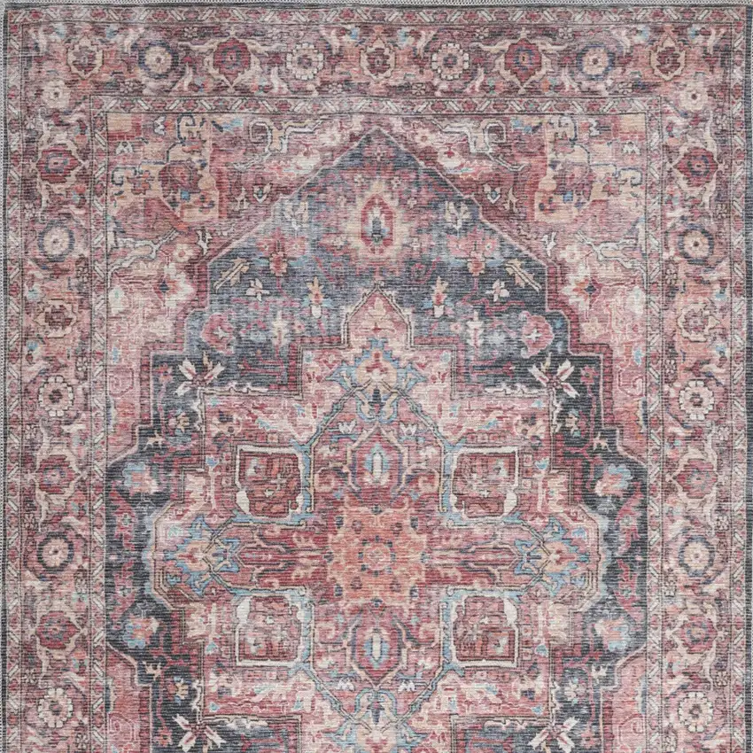 Multicolor Oriental Power Loom Distressed Washable Area Rug Photo 6