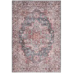 Photo of Multicolor Oriental Power Loom Distressed Washable Area Rug