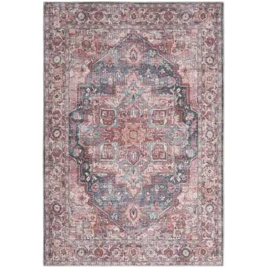 Multicolor Oriental Power Loom Distressed Washable Area Rug Photo 9