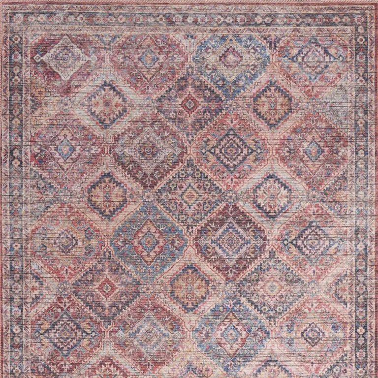 Multicolor Oriental Power Loom Distressed Washable Area Rug Photo 4