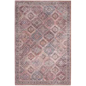 Photo of Multicolor Oriental Power Loom Distressed Washable Area Rug