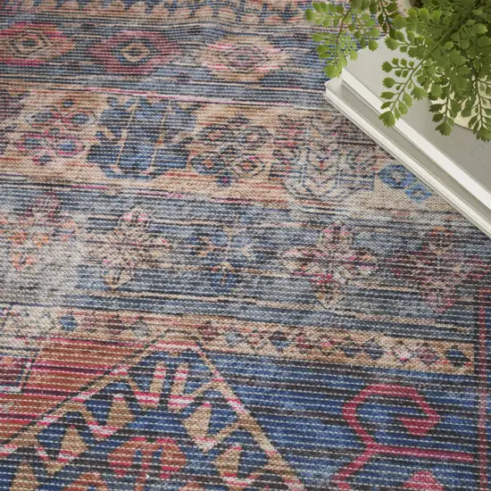 Multicolor Southwestern Power Loom Distressed Washable Area Rug Photo 8
