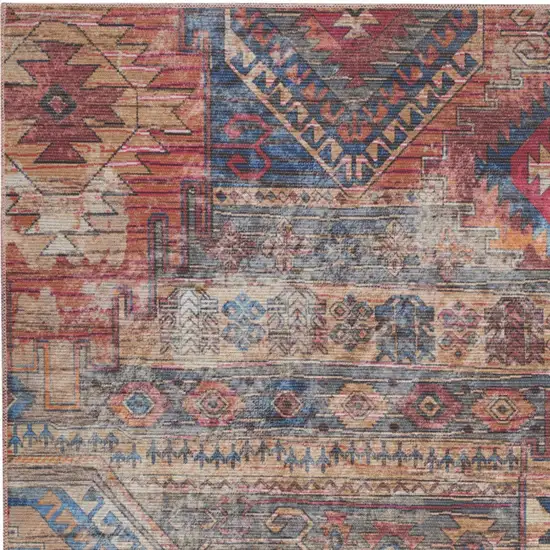 Multicolor Southwestern Power Loom Distressed Washable Area Rug Photo 3