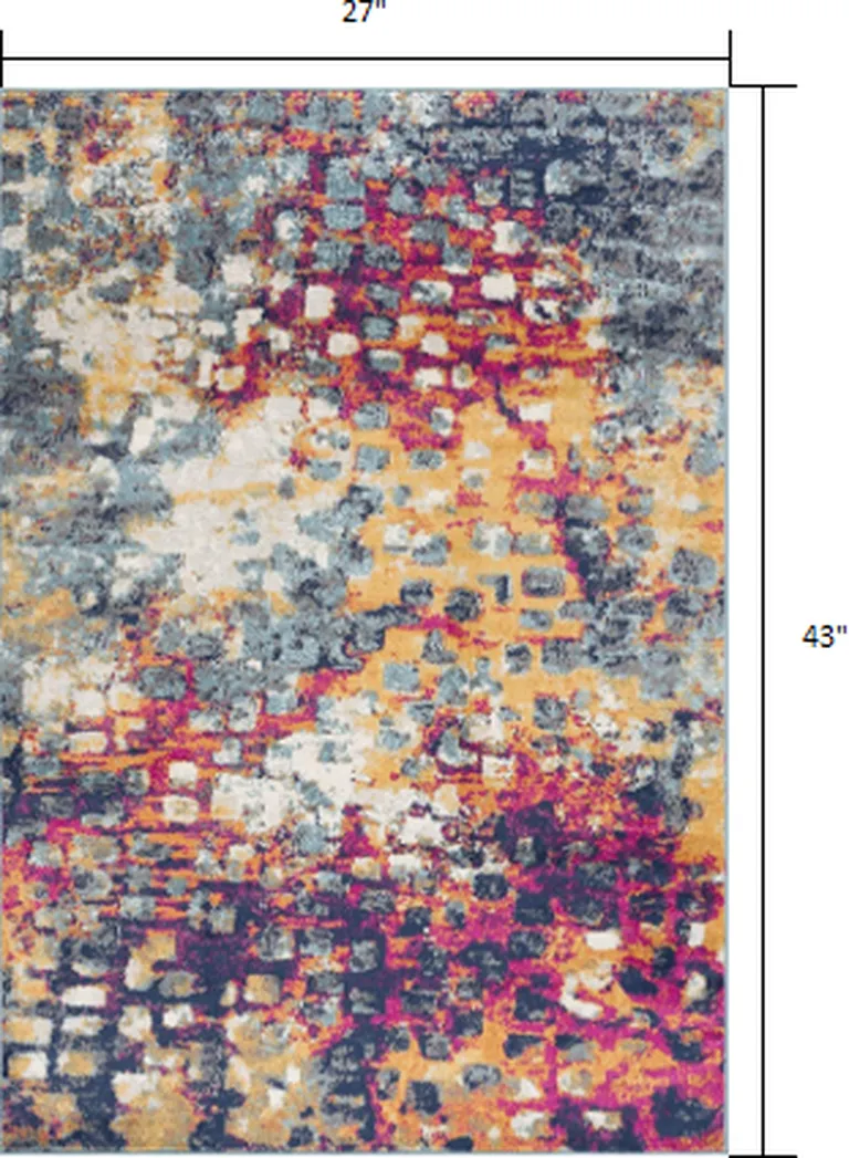 Multicolored Abstract Painting Area Rug Photo 1