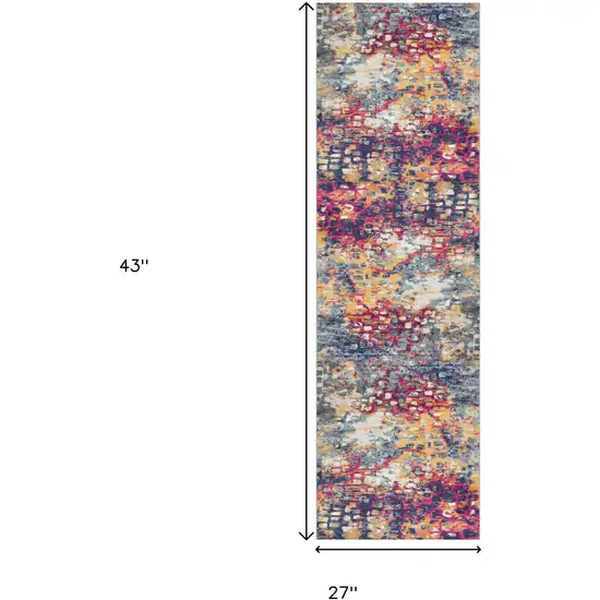 Blue and Ivory Abstract Area Rug Photo 7