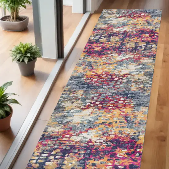 Teal Blue Abstract Dhurrie Area Rug Photo 1