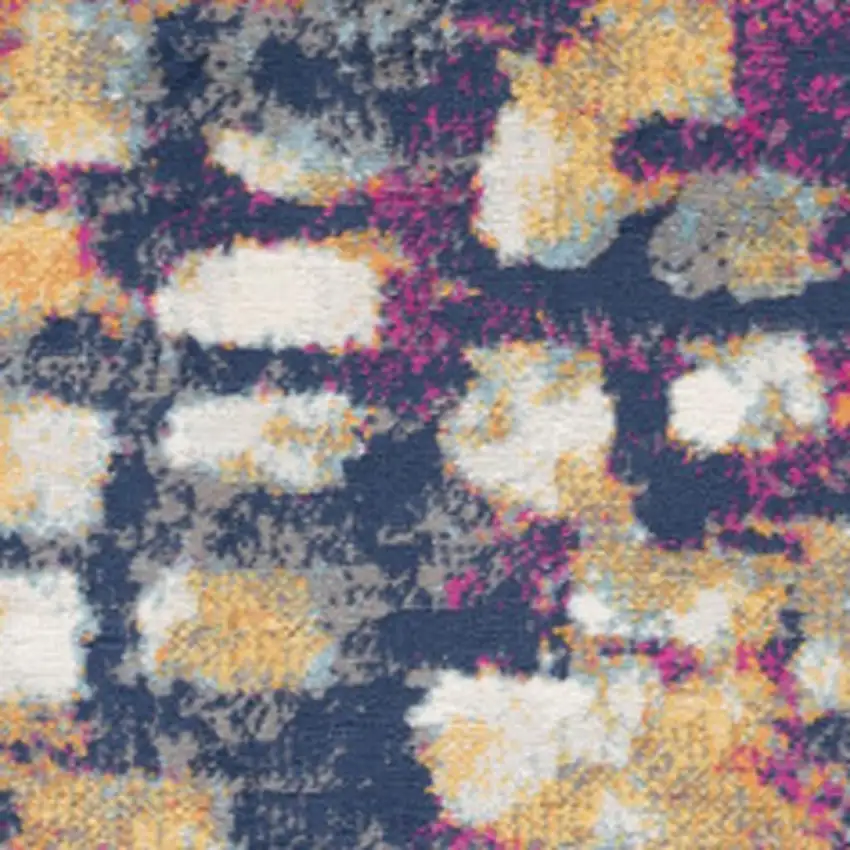 Teal and Gold Abstract Washable Area Rug Photo 4