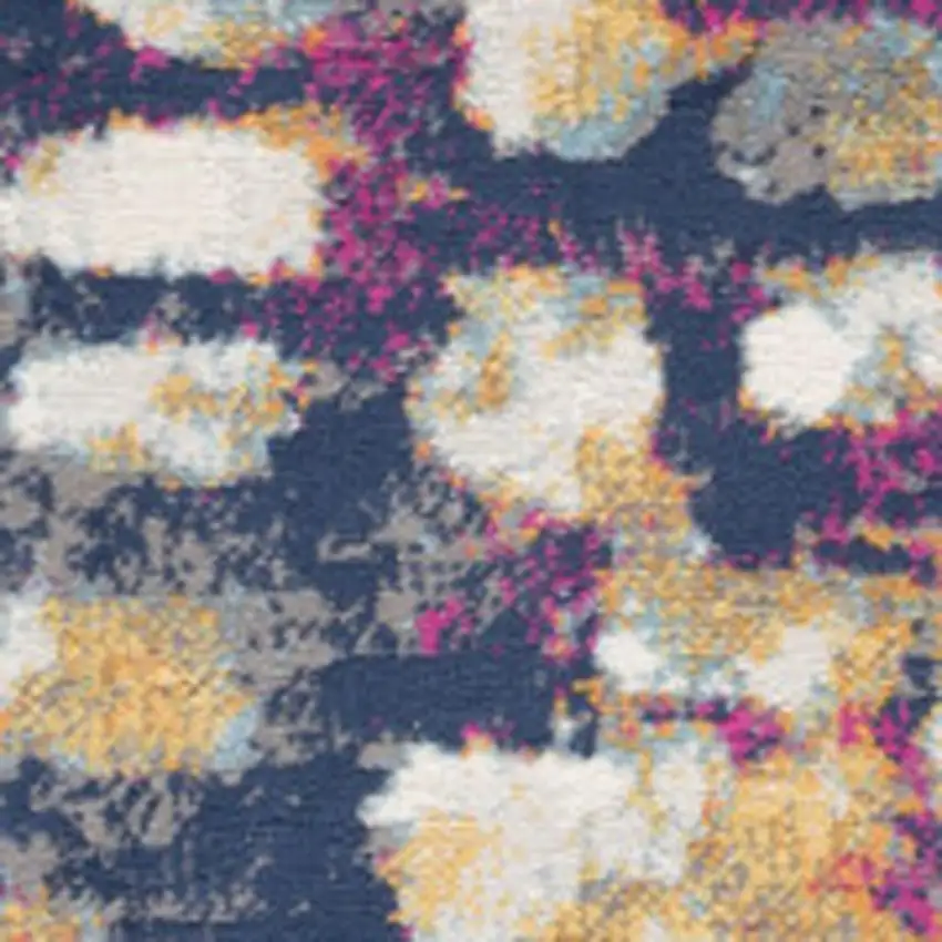 Blue and Gold Abstract Area Rug Photo 3
