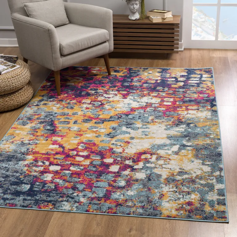 Multicolored Abstract Painting Area Rug Photo 5