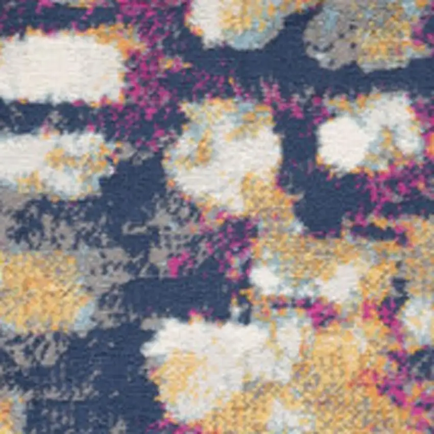 Blue and Ivory Abstract Area Rug Photo 3