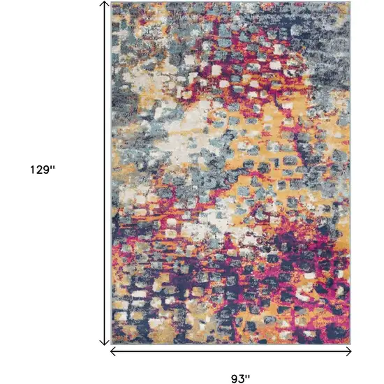Blue and Ivory Abstract Area Rug Photo 7