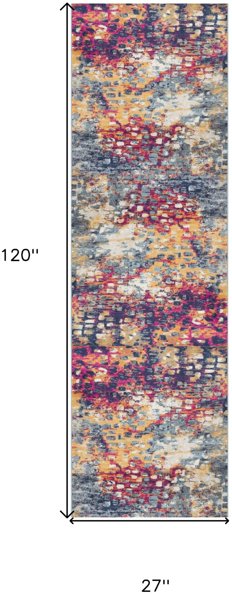 Multicolored Abstract Painting Runner Rug Photo 3