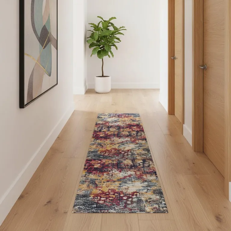 Multicolored Abstract Painting Runner Rug Photo 4