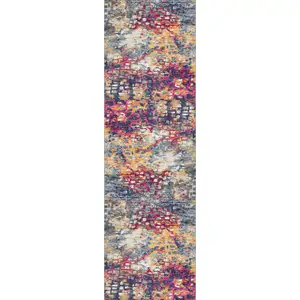 Photo of Multicolored Abstract Painting Runner Rug