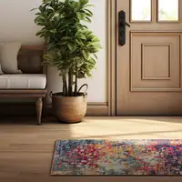 Photo of Multicolored Abstract Painting Runner Rug