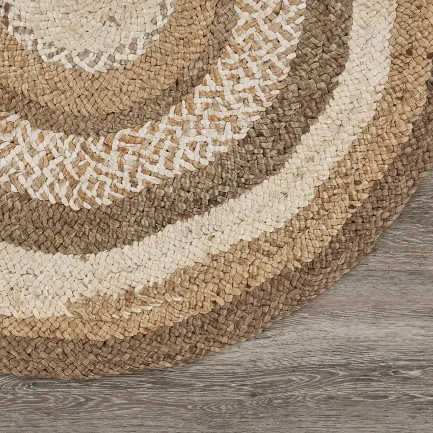 Multicolored Concentric Boutique Jute Rug Photo 6
