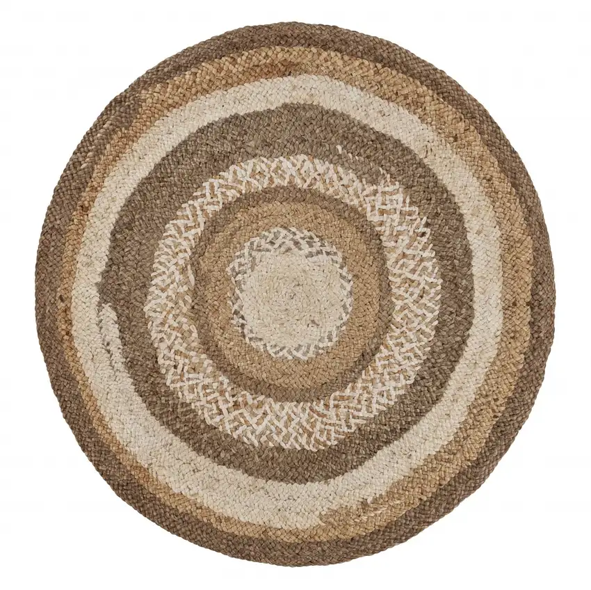 Multicolored Concentric Boutique Jute Rug Photo 1
