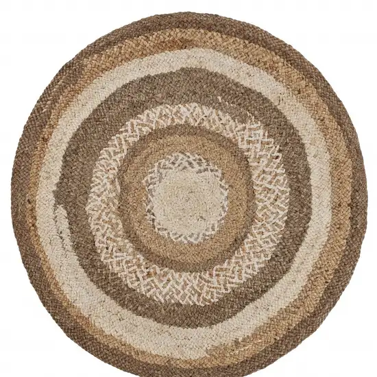 Multicolored Concentric Boutique Jute Rug Photo 9