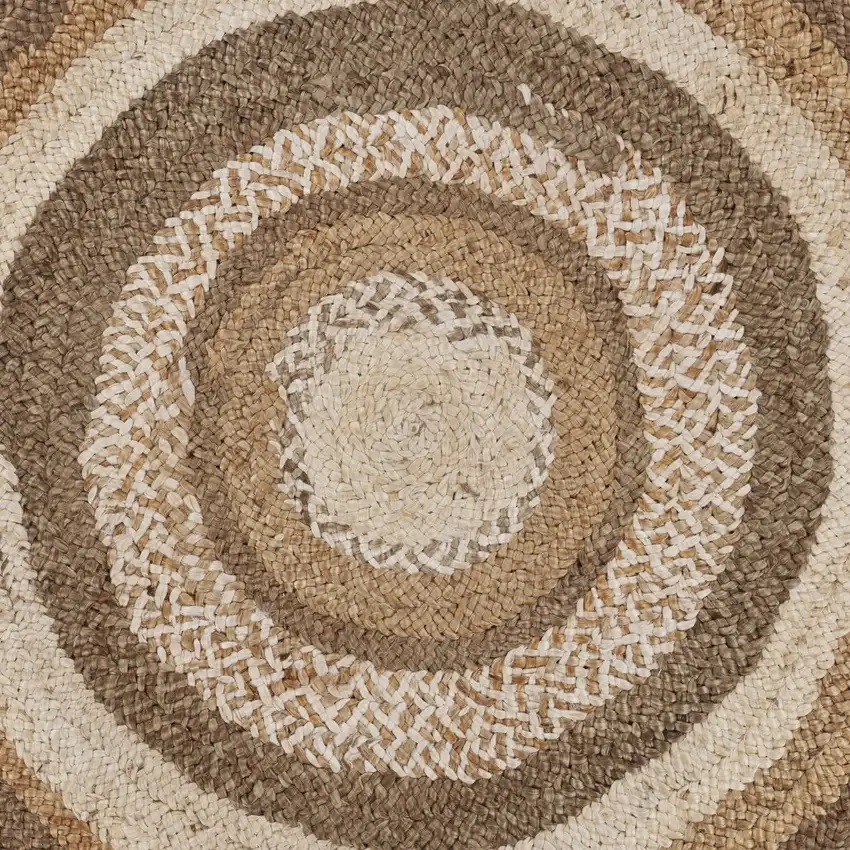 Multicolored Concentric Boutique Jute Rug Photo 2