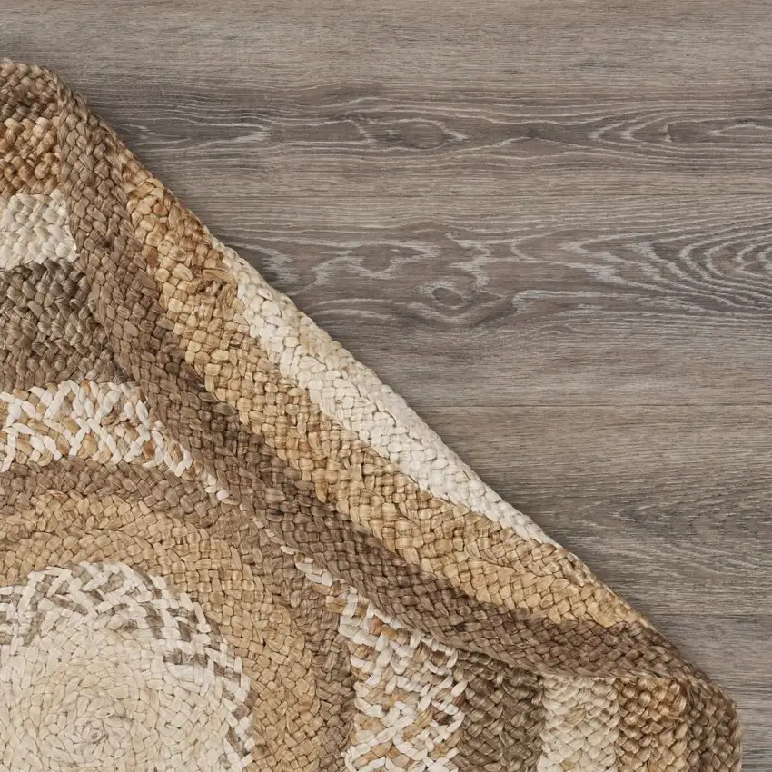 Multicolored Concentric Boutique Jute Rug Photo 4