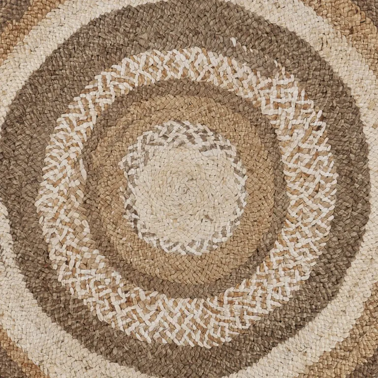 Multicolored Concentric Boutique Jute Rug Photo 2