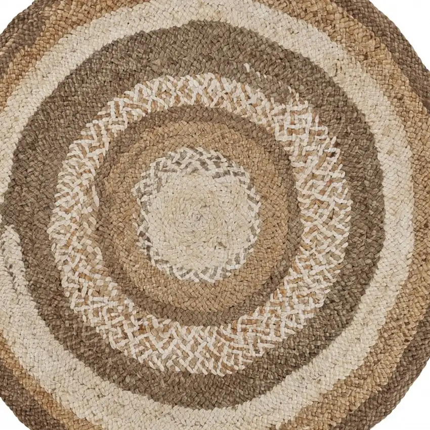 Multicolored Concentric Boutique Jute Rug Photo 9