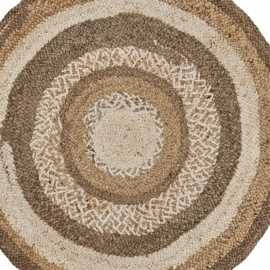 Multicolored Concentric Boutique Jute Rug Photo 9