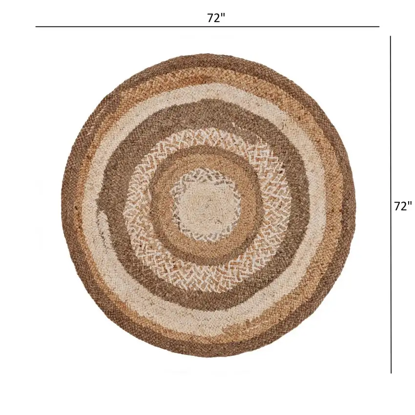 Multicolored Concentric Boutique Jute Rug Photo 8