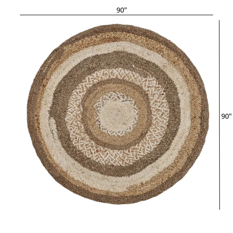 Multicolored Concentric Boutique Jute Rug Photo 2