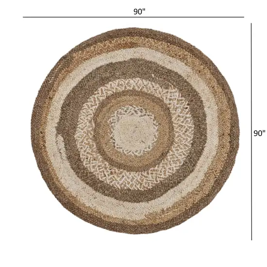 Multicolored Concentric Boutique Jute Rug Photo 2