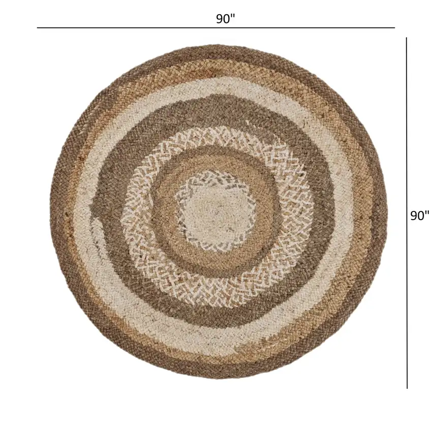Multicolored Concentric Boutique Jute Rug Photo 2