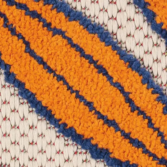 Ivory And Blue Floral Indoor Outdoor Area Rug Photo 1