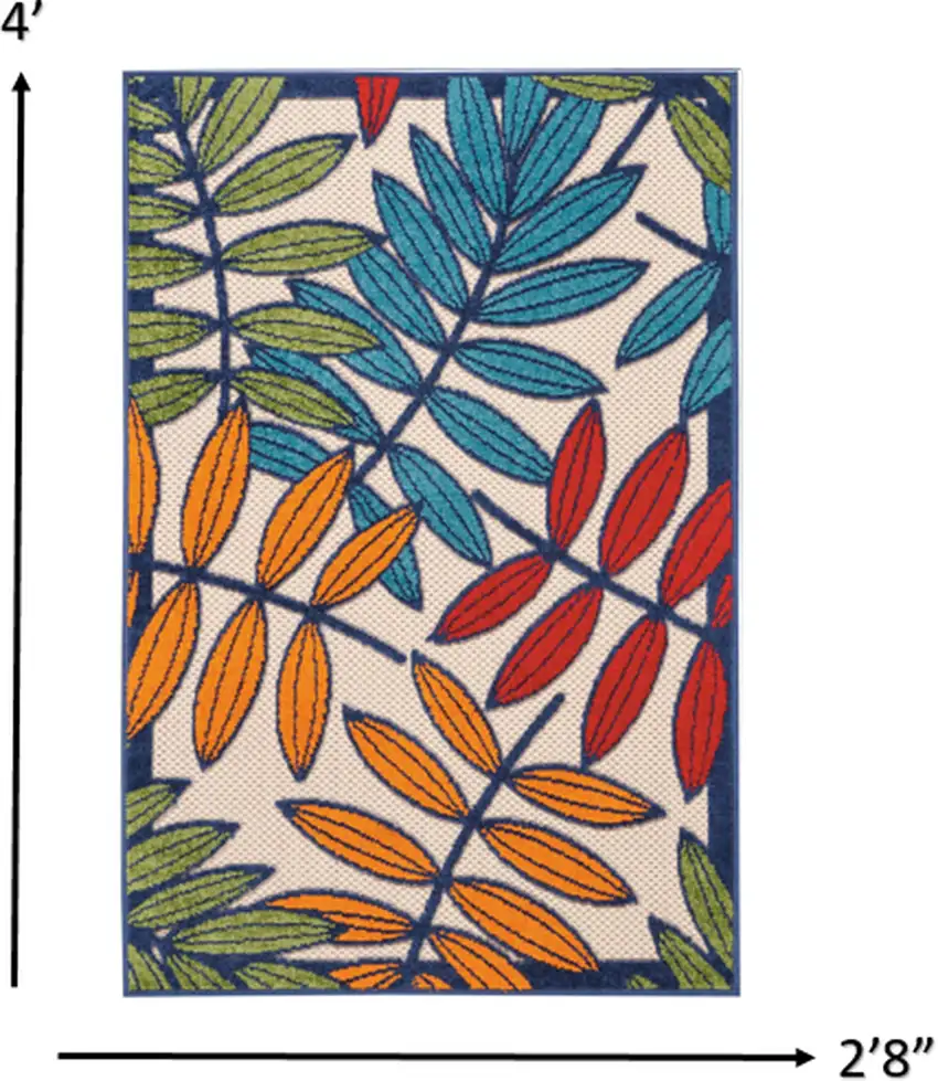 Multicolored Leaves Indoor Outdoor Area Rug Photo 2