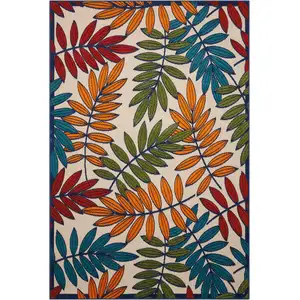 Photo of Multicolored Leaves Indoor Outdoor Area Rug