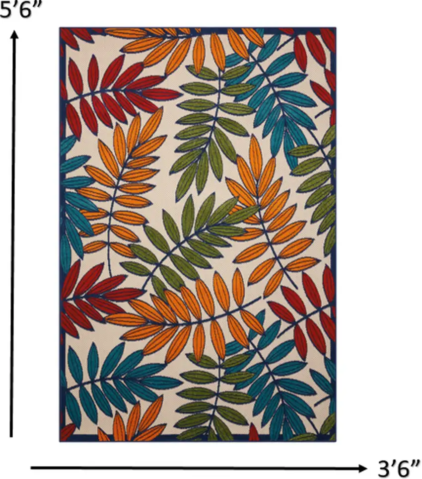 Multicolored Leaves Indoor Outdoor Area Rug Photo 2