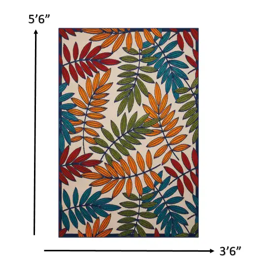 Multicolored Leaves Indoor Outdoor Area Rug Photo 2