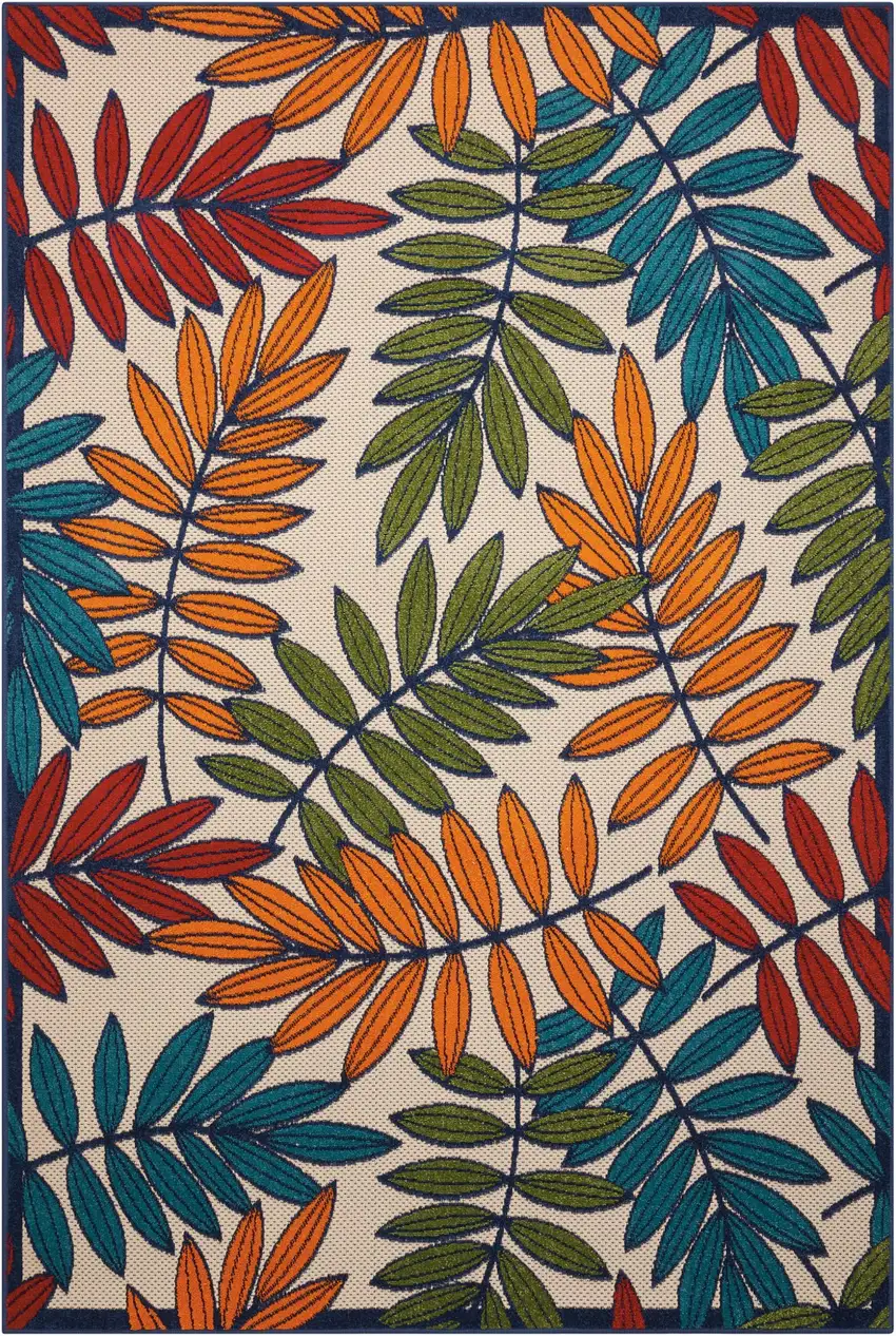 Multicolored Leaves Indoor Outdoor Area Rug Photo 1