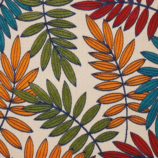 Ivory And Blue Floral Indoor Outdoor Area Rug Photo 3