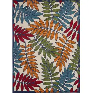 Photo of Multicolored Leaves Indoor Outdoor Area Rug