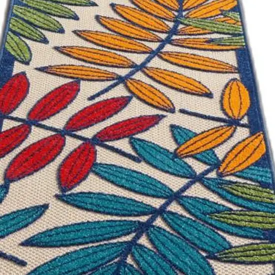 Multicolored Leaves Indoor Outdoor Runner Rug Photo 8