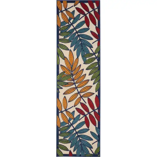 Multicolored Leaves Indoor Outdoor Runner Rug Photo 1