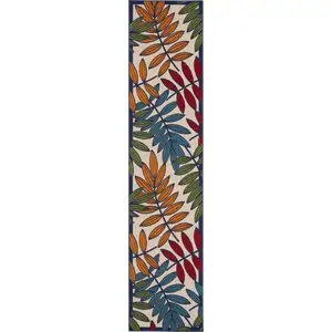 Photo of Multicolored Leaves Indoor Outdoor Runner Rug
