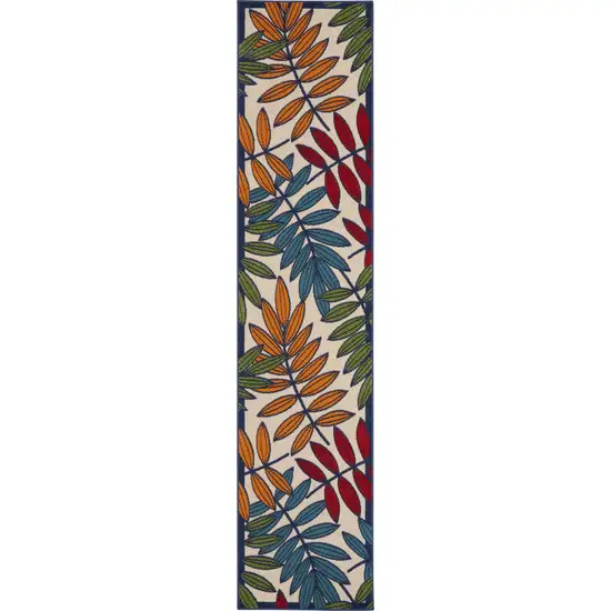 Multicolored Leaves Indoor Outdoor Runner Rug Photo 1