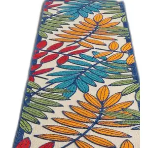 Photo of Multicolored Leaves Indoor Outdoor Runner Rug