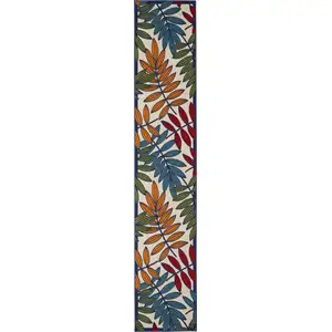Photo of Multicolored Leaves Indoor Outdoor Runner Rug